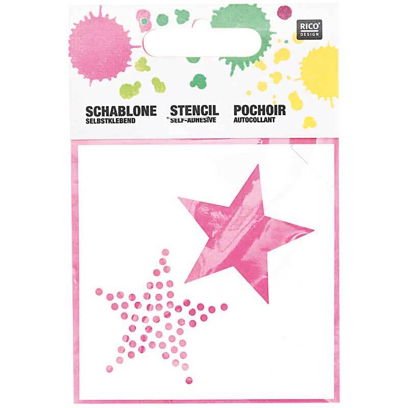 Schablone - 7,5 x 7,5 cm, selbstklebend, Sterne