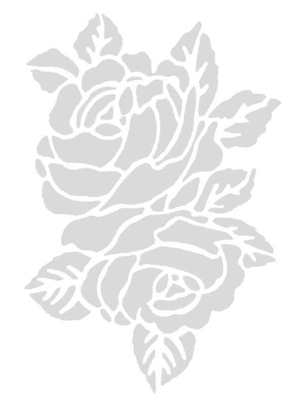 Pochoirs - 18,5 x 24,5 cm, autocollants, roses
