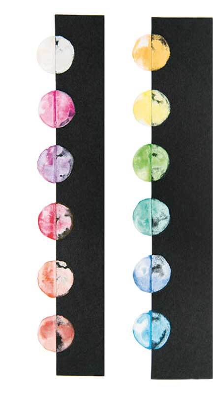 Kunstenaars-waterverfset - 12 kleuren, parelmoeref