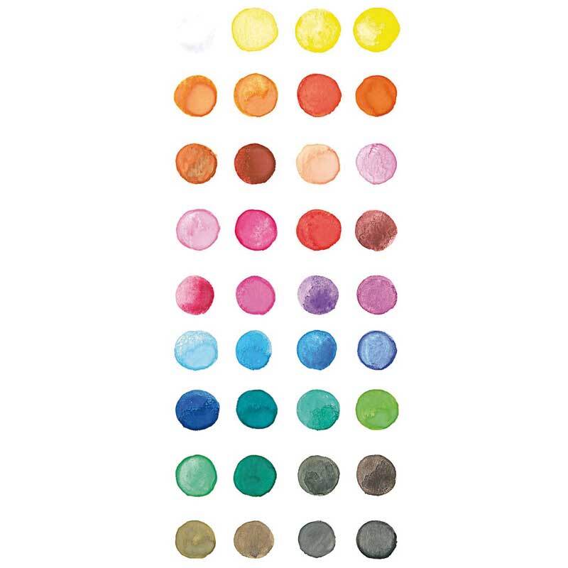Künstler-Wasserfarbenset - 36 Farben, Basisfarben