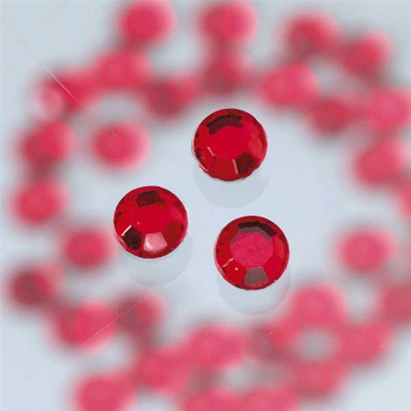 Pierres de strass - &#xD8; 3 mm, 20 pces, rouge