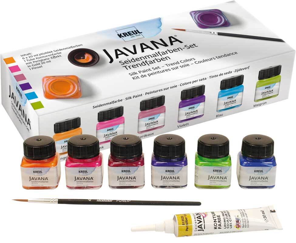 Javana - Set peinture sur soie "couleurs mode"