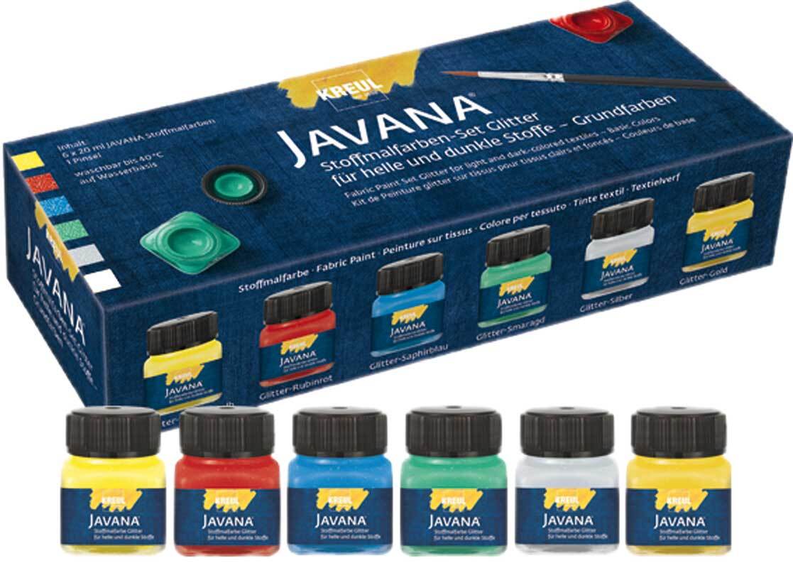 Javana Set de peinture textile, paillettes opaque