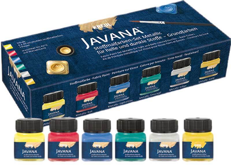 Javana Stoffmalfarben Set, metallic opak
