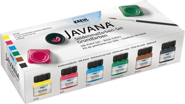 Javana - Set peinture sur soie, couleurs primaires