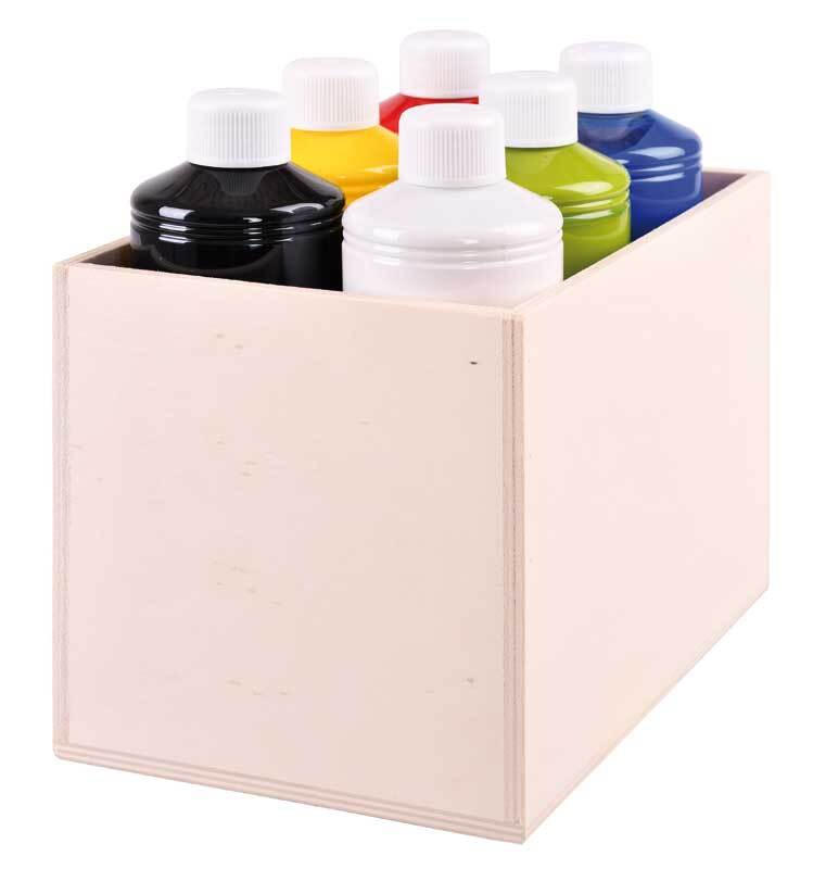 Aduis Sparpaket - 6 Stoffmalfarben mit Holzbox