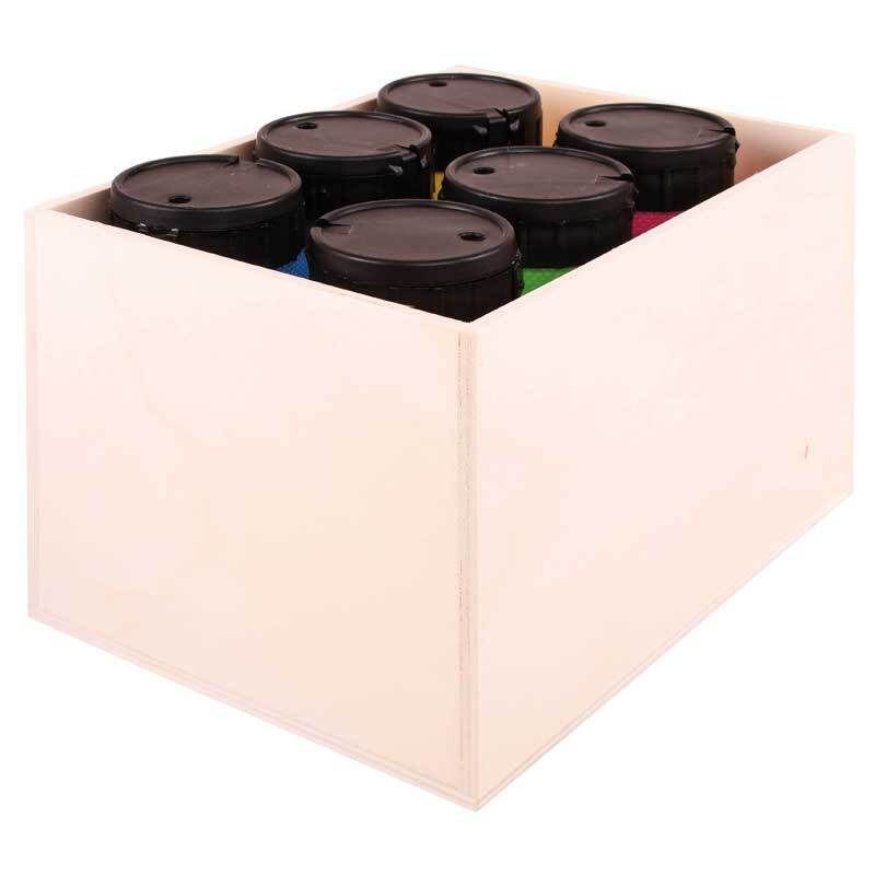 Aduis Sparpaket - 6 Acrylfarben mit Holzbox