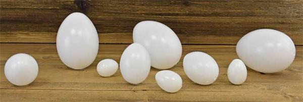 œufs en plastique - blanc, 65 x 100 mm, 10 pces