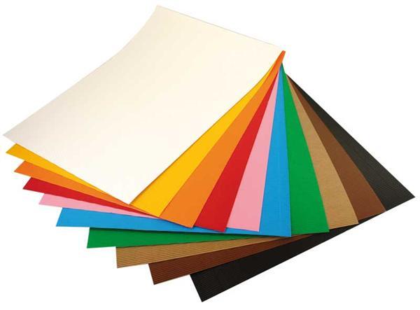 Carton ondul&#xE9; - 50 x 70 cm, 10 pces, multicolore