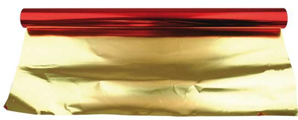 Papier métallisé - largeur 50 cm, 10 m, rouge-or