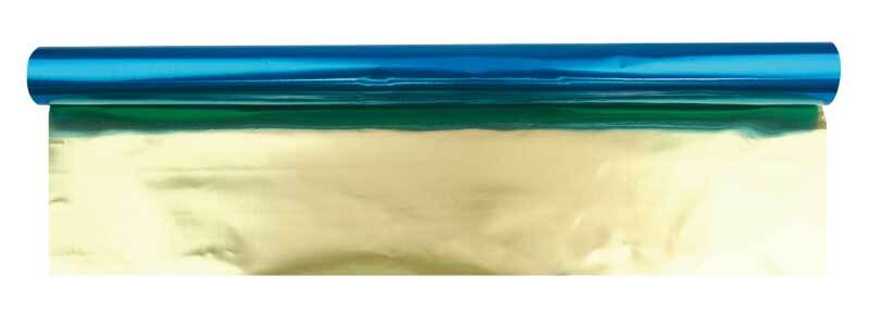 Bastelfolie Alu - 50 cm breit, 10 m, blau-gold