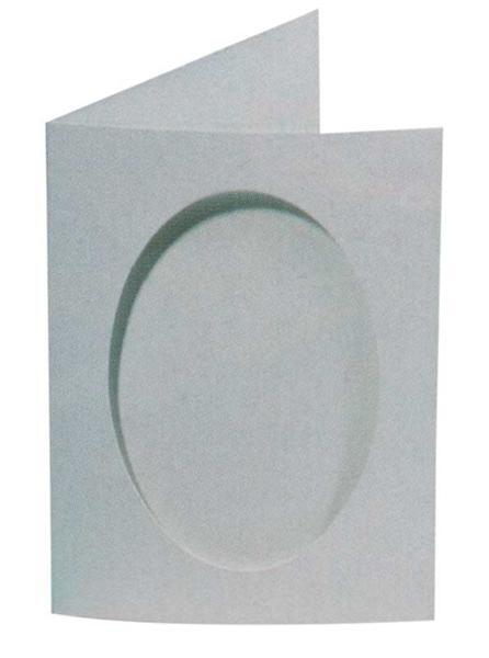 Passepartoutkarten oval, 3er Pkg. weiß