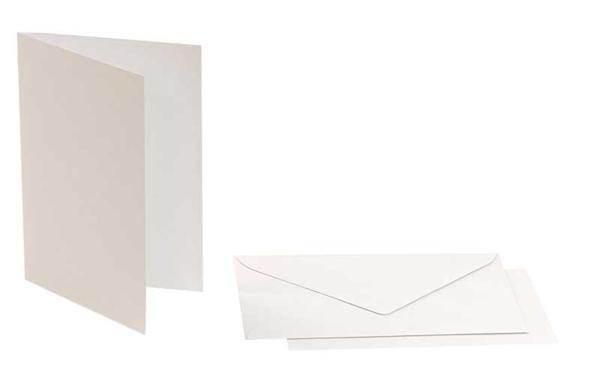 Cartes doubles rectangulaires - 5 pces, blanc