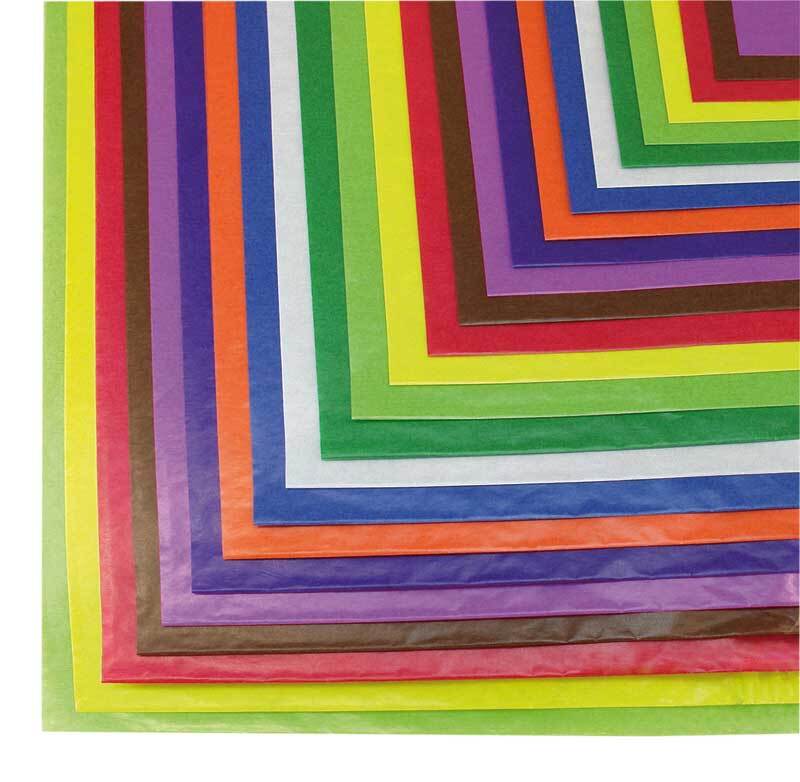 Transparant papier - 70 x 100 cm, 25 vel, gekleurd