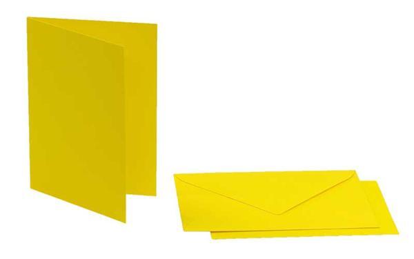 Cartes doubles rectangulaires-5 pces, jaune banane