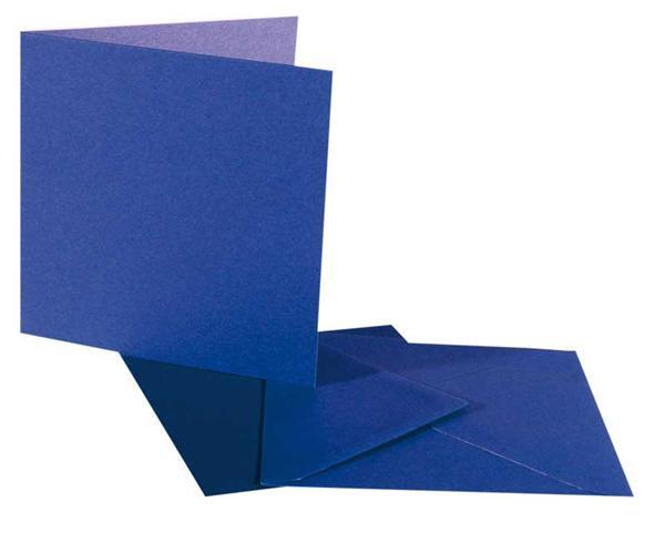 Cartes doubles carrées, 5 pces, bleu roi