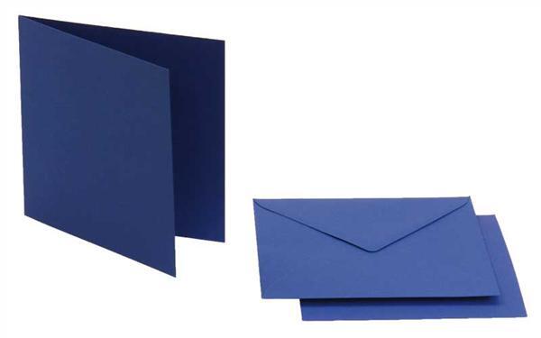 Dubbele kaarten vierkant, 5 st. koningsblauw