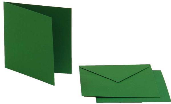 Doppelkarten quadratisch, 5er Pkg. tannengrün
