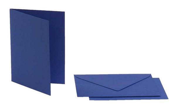Doppelkarten rechteckig, 5er Pkg. königsblau