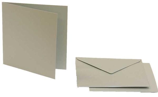 Doppelkarten quadratisch, 5er Pkg. silber