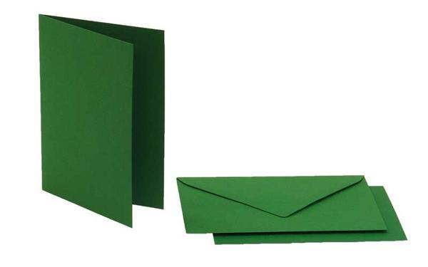 Cartes doubles rectangulaires - 5 pces, vert sapin