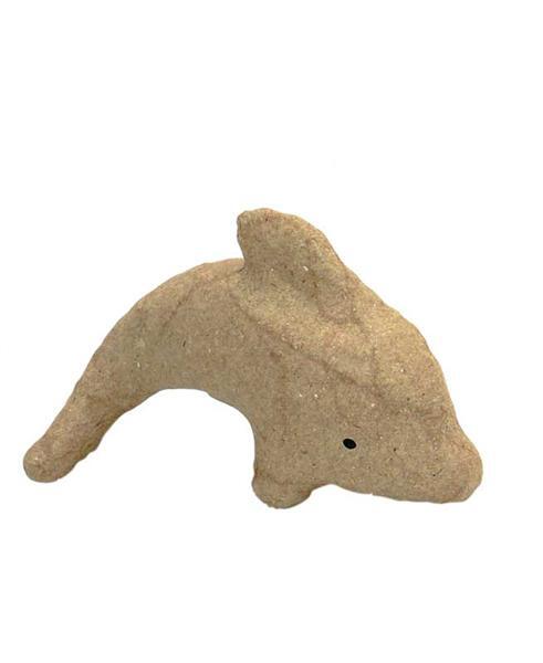 Papier-maché figuur - dolfijn, 12 x 7 cm