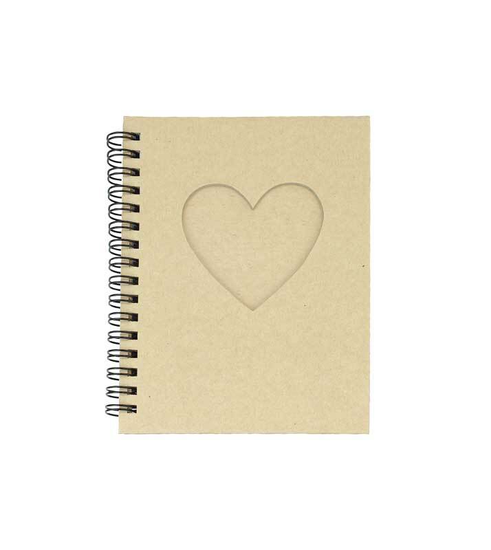 Papier-maché notitieboek, met hart