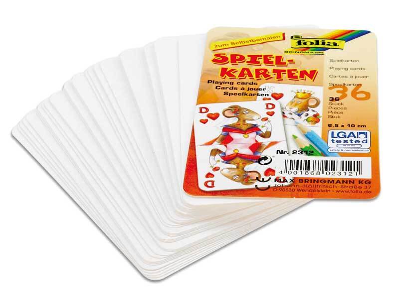 Blanco speelkaarten 6,5 x 10 cm, 36 kaarten
