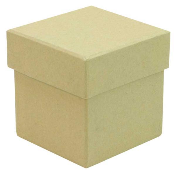 Boîte en papier mâché - cube 7,6 cm