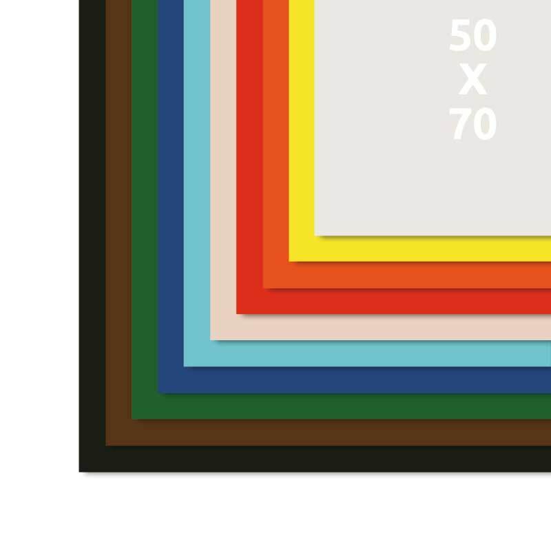 Carton teint&#xE9;  - 50 x 70 cm, 100 pces, multicolore