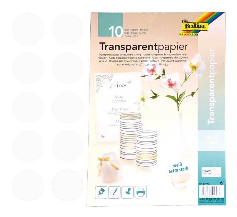 Transparentpapier - A4, 10 Blatt, transparent