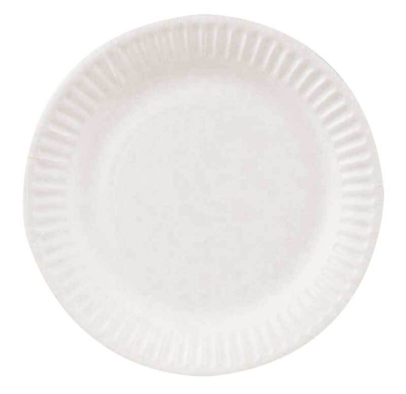 Assiette en carton - blanc, Ø 15 cm