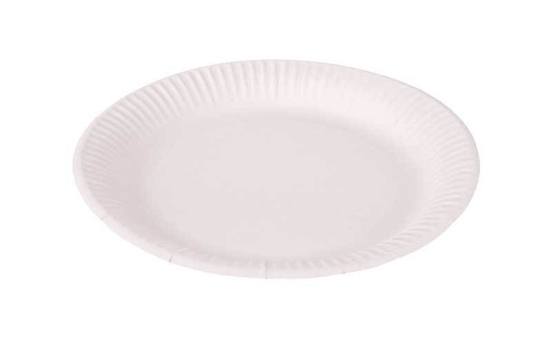 Assiette en carton - blanc, Ø 23 cm
