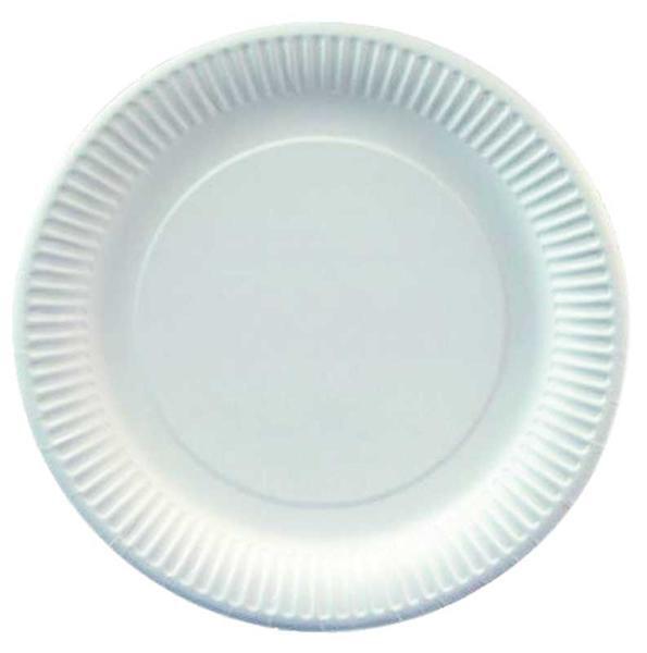 Assiette en carton - blanc, Ø 23 cm