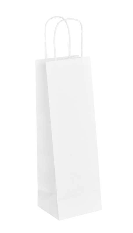 Papieren tassen voor flessen - 6 stuks, wit