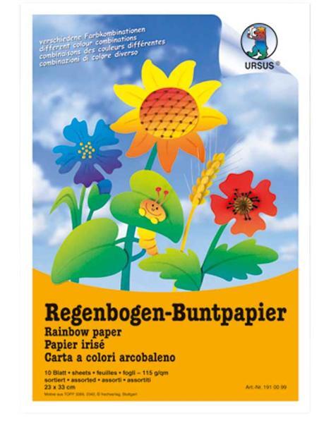 Regenbogen Buntpapier - 23 x 33 cm, 10 Blatt