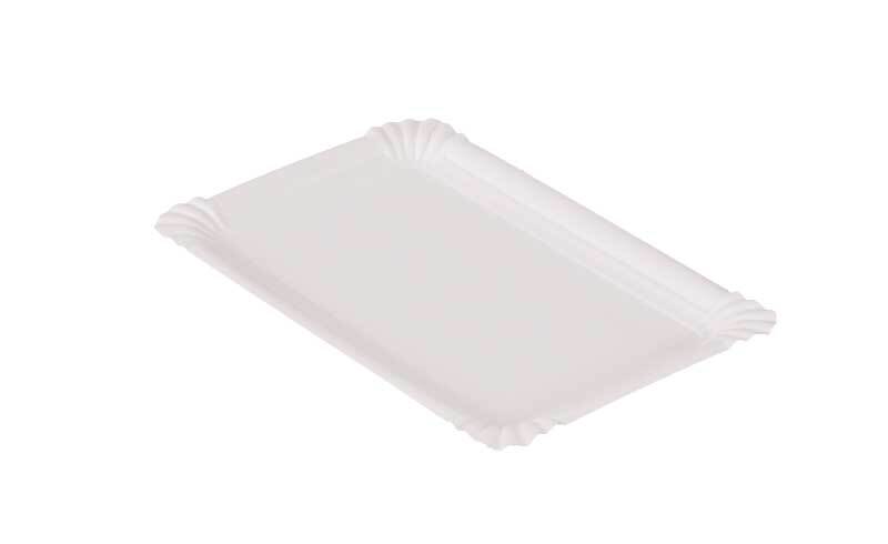 Assiette en carton - blanc, 13 x 20 cm