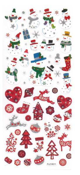 Stickers glitter - kerst