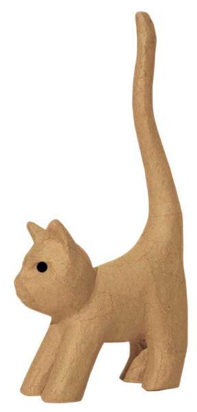 Animaux en papier mâché - chat petit, 18 x 9 cm