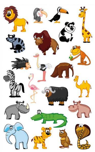 Sticker 3D - Zoo, bunt