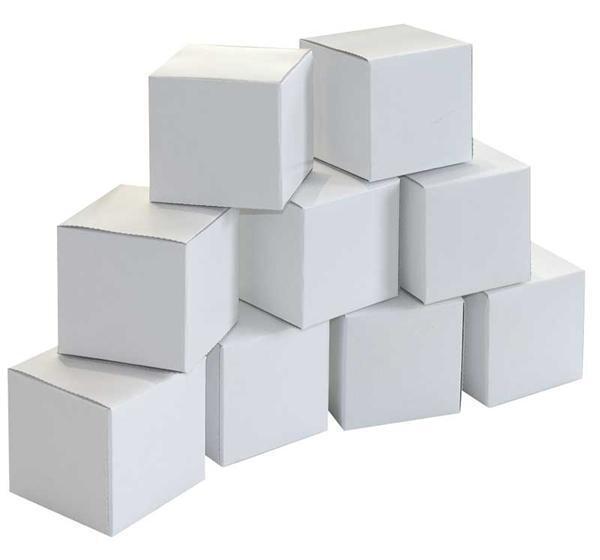 Blanco kubus dozen - 6 cm, 20 stuks
