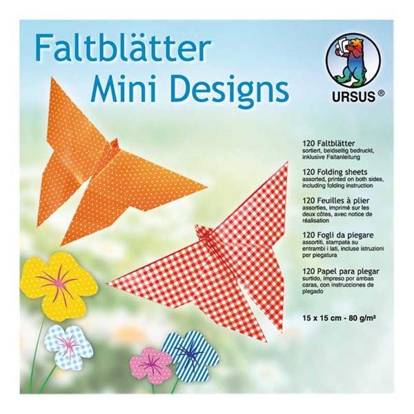Vouwbladen mini design - 120 st./pak, 15 x 15 cm