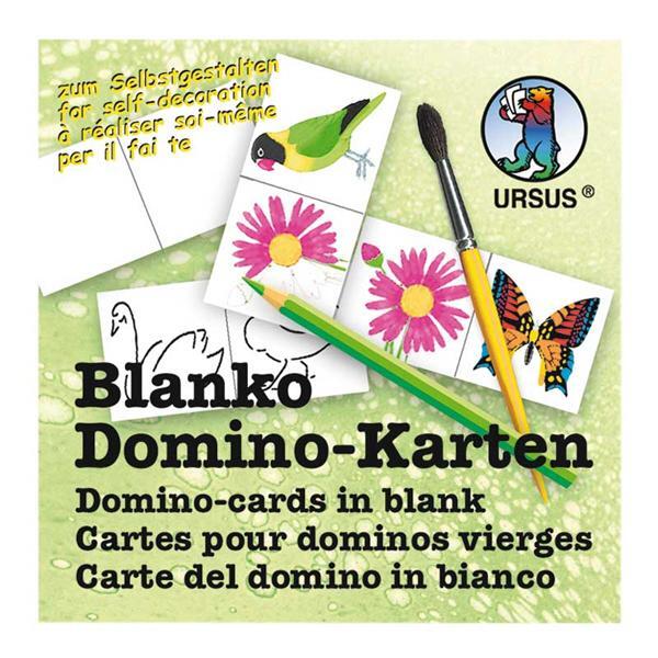 Cartes Domino vierge - 4,5 x 9 cm, 60 pces