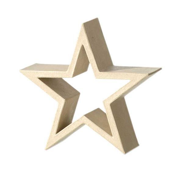 Cadre étoile en papier mâché, 21 x 21 x 7 cm