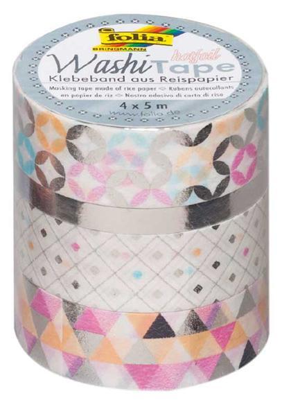 Washi Tape Set - hotfoil, silber/muster