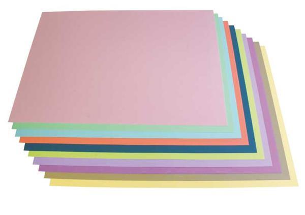 Gekleurd papier 50 x 70 cm, 20 st., pastel