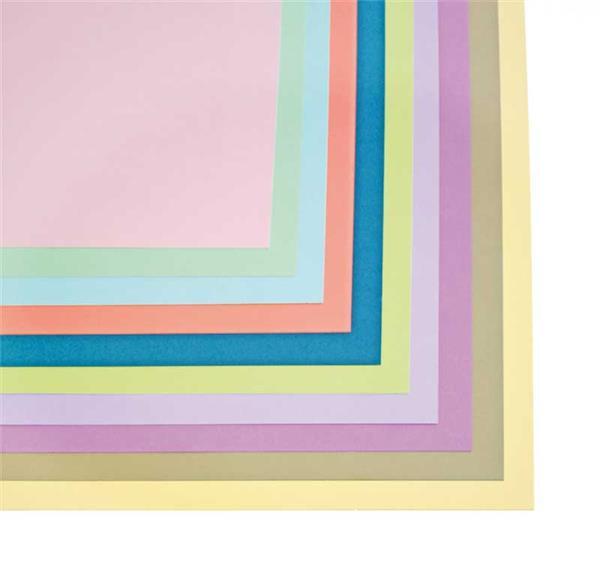 Gekleurd papier 50 x 70 cm, 20 st., pastel