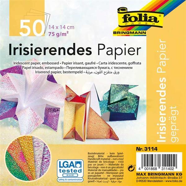 Papier &#xE0; plier iris&#xE9; - 14 x 14 cm