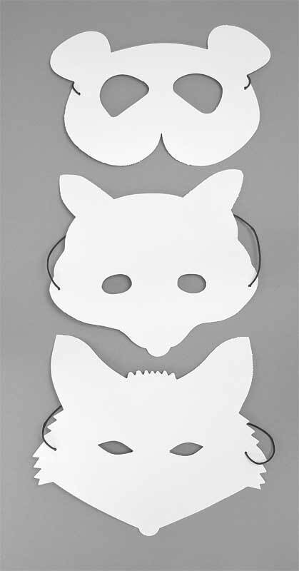Blanko Masken - Panda/Fuchs/Waschb&#xE4;r