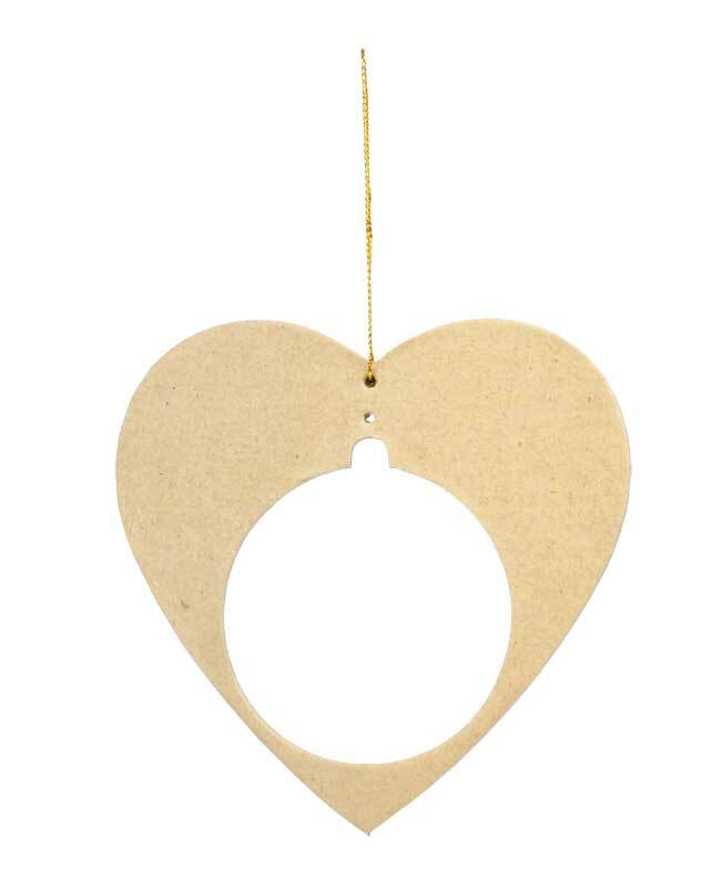 Papier-maché hanger voor kunststof bal, hart